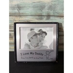 Splash Picture Frame 4x6 Silver NEW I Love My Daddy Metal Tabletop KC293